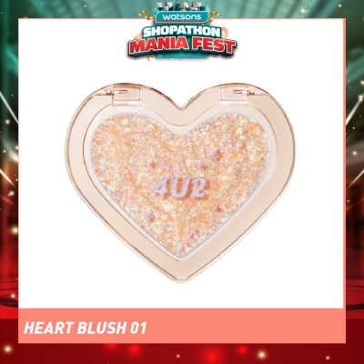 4U2 - Heart Blush 01 Glitter & Glam 1s