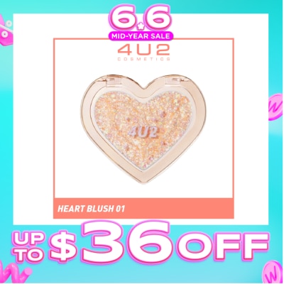 4U2 - Heart Blush 01 Glitter & Glam 1s