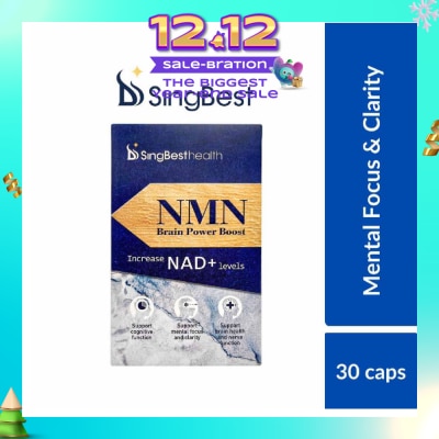 SINGBEST Health NMN Brain Power Boost Capsule (To Support Cognitive Function, Mental Focus & Clarity, & Brain Health & Nerve Function) 30s