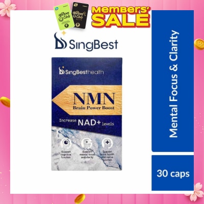 SINGBEST Health NMN Brain Power Boost Capsule (To Support Cognitive Function, Mental Focus & Clarity, & Brain Health & Nerve Function) 30s