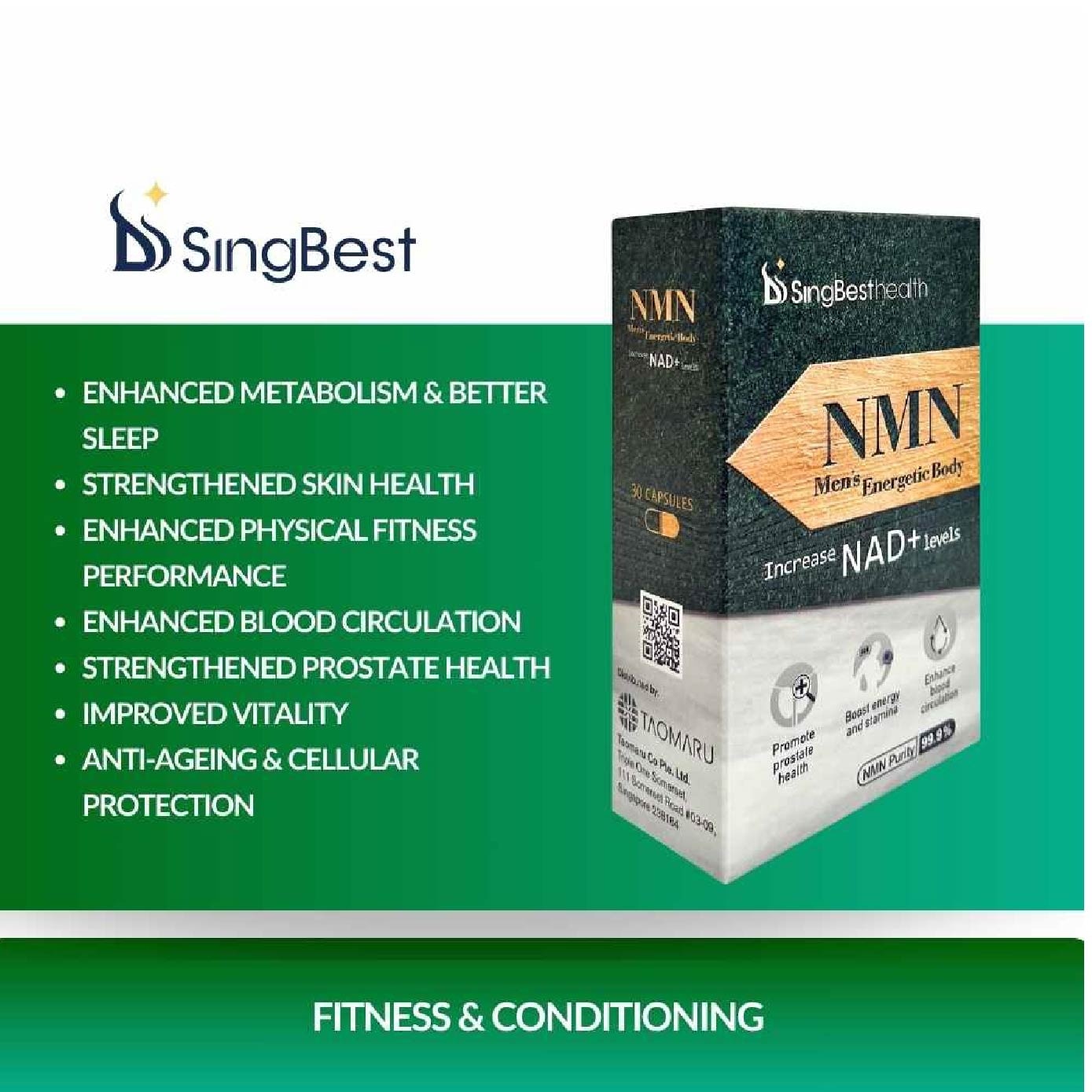 Health NMN Men's Energetic Body (To Promote Prostate Health, Boost Energy & Stamina, & Enhance Blood Circulation) 30s