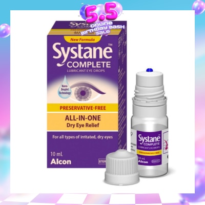 ALCON - Complete Lubricant Eye Drops (For All Types Of Irritated, Dry Eyes) 10ml