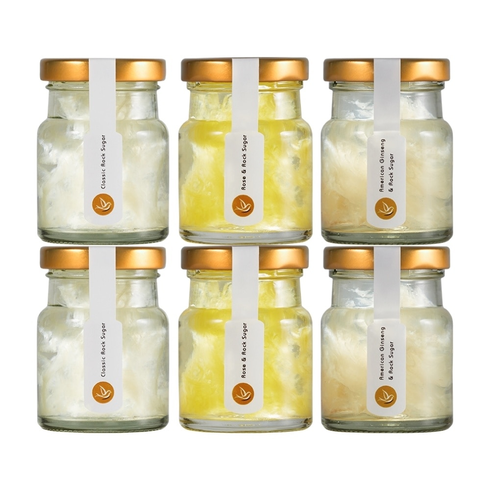 Bird's Nest Mini Treats Pack Set 75g x 6s (Classic Rock Sugar 2s, Rose & Rock Sugar 2s, & American Ginseng & Rock Sugar 2s)