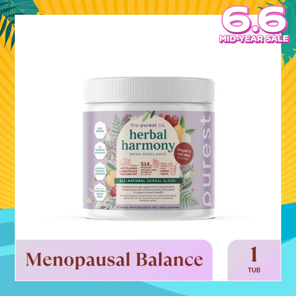 Herbal Harmony Meno Rebalance Longan & Red Date Dietary Supplement Powder (For Soothing Menopausal Discomfort & Hot Flashes) 390g