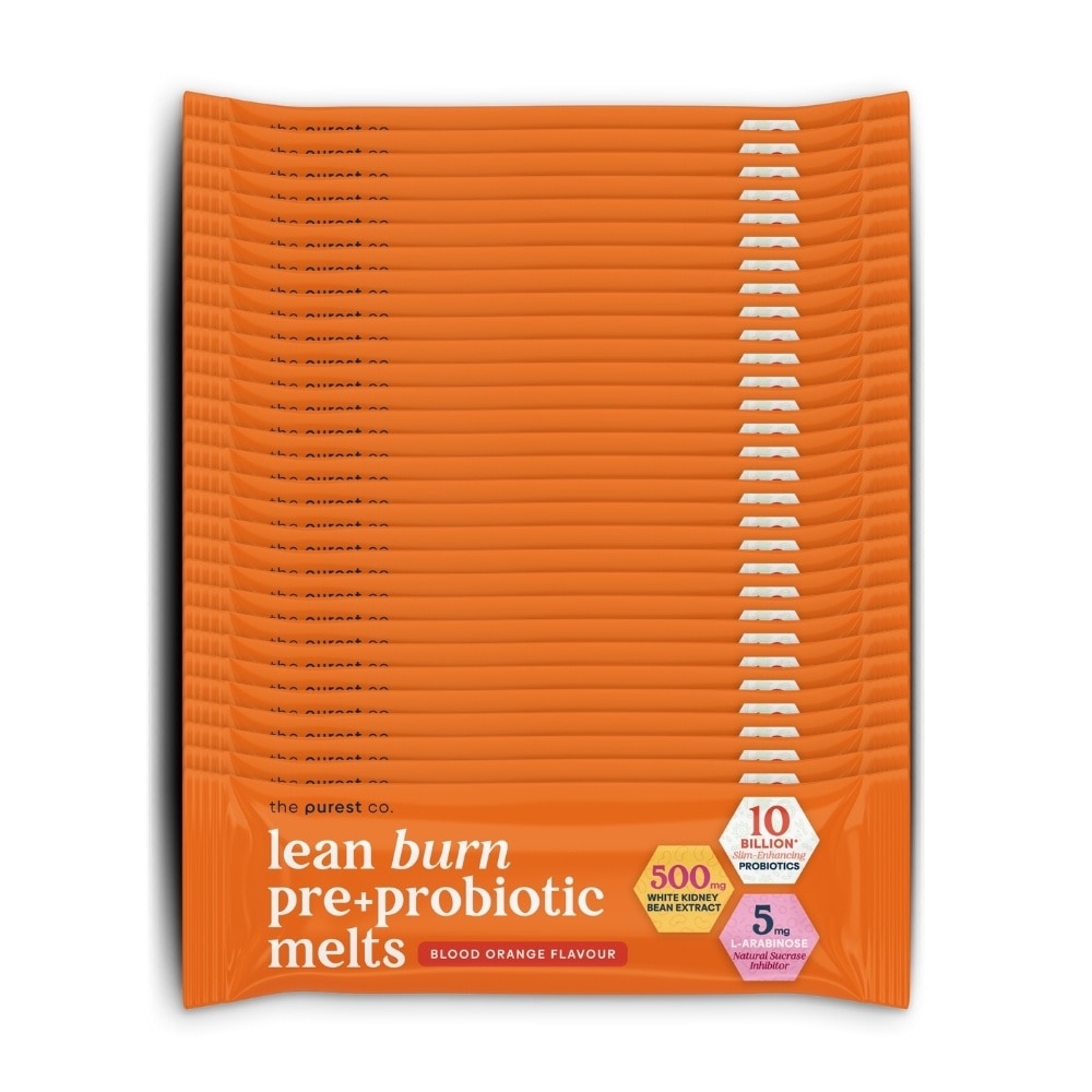 Lean Burn Pre+Probiotic Melts Orange Dietary Supplement Sachet (For Cravings Regulation, Weight Management & Gut Health) 30s