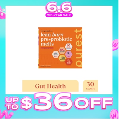 THE PUREST CO - Lean Burn Pre+Probiotic Melts Orange Dietary Supplement Sachet (For Cravings Regulation, Weight Management & Gut Health) 30s