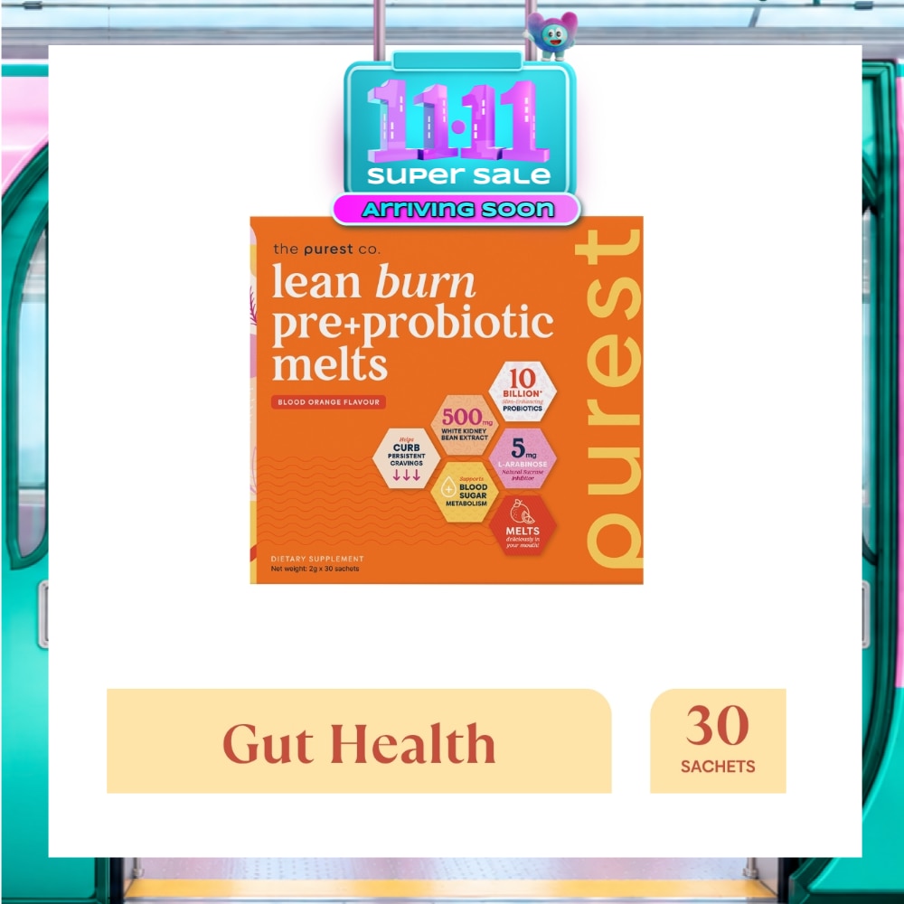 Lean Burn Pre+Probiotic Melts Orange Dietary Supplement Sachet (For Cravings Regulation, Weight Management & Gut Health) 30s image