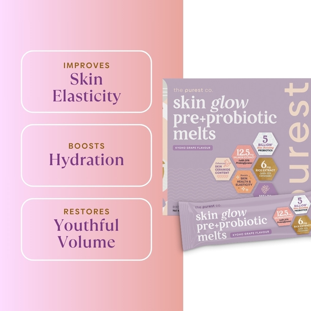 Skin Glow Pre+Probiotic Melts Dietary Supplement Koyo Grape Sachet (For Skin Hydration, Elasticity & Anti-Aging Benefits) 30s