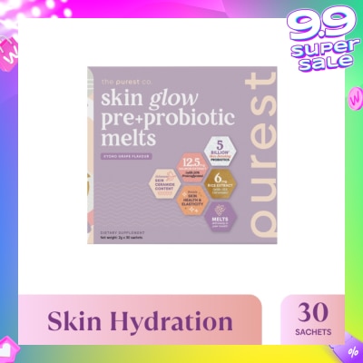 THE PUREST CO Skin Glow Pre+Probiotic Melts Dietary Supplement Koyo Grape Sachet (For Skin Hydration, Elasticity & Anti-Aging Benefits) 30s