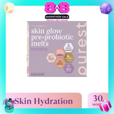 THE PUREST CO - Skin Glow Pre+Probiotic Melts Dietary Supplement Koyo Grape Sachet (For Skin Hydration, Elasticity & Anti-Aging Benefits) 30s