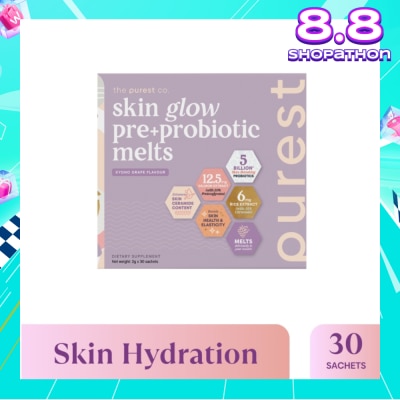 THE PUREST CO Skin Glow Pre+Probiotic Melts Dietary Supplement Koyo Grape Sachet (For Skin Hydration, Elasticity & Anti-Aging Benefits) 30s