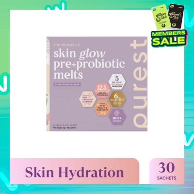 THE PUREST CO Skin Glow Pre+Probiotic Melts Dietary Supplement Koyo Grape Sachet (For Skin Hydration, Elasticity & Anti-Aging Benefits) 30s