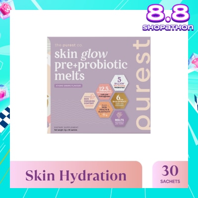 THE PUREST CO Skin Glow Pre+Probiotic Melts Dietary Supplement Koyo Grape Sachet (For Skin Hydration, Elasticity & Anti-Aging Benefits) 30s