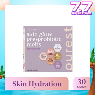 THE PUREST CO Skin Glow Pre+Probiotic Melts Dietary Supplement Koyo Grape Sachet (For Skin Hydration, Elasticity & Anti-Aging Benefits) 30s