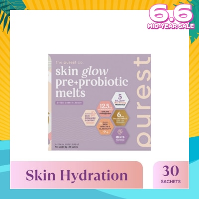 THE PUREST CO Skin Glow Pre+Probiotic Melts Dietary Supplement Koyo Grape Sachet (For Skin Hydration, Elasticity & Anti-Aging Benefits) 30s