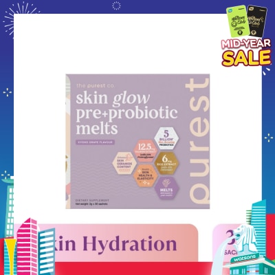 THE PUREST CO Skin Glow Pre+Probiotic Melts Dietary Supplement Koyo Grape Sachet (For Skin Hydration, Elasticity & Anti-Aging Benefits) 30s