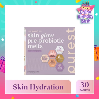 THE PUREST CO Skin Glow Pre+Probiotic Melts Dietary Supplement Koyo Grape Sachet (For Skin Hydration, Elasticity & Anti-Aging Benefits) 30s