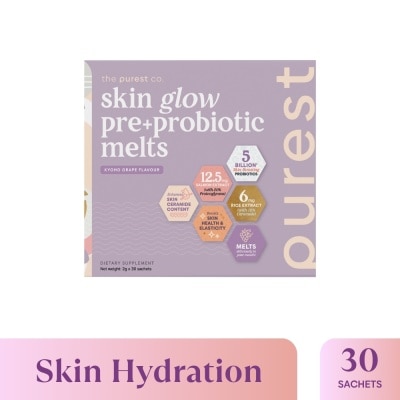 THE PUREST CO Skin Glow Pre+Probiotic Melts Dietary Supplement Koyo Grape Sachet (For Skin Hydration, Elasticity & Anti-Aging Benefits) 30s