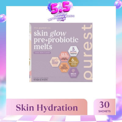 THE PUREST CO - Skin Glow Pre+Probiotic Melts Dietary Supplement Koyo Grape Sachet (For Skin Hydration, Elasticity & Anti-Aging Benefits) 30s (Expiry: Sep`2026)