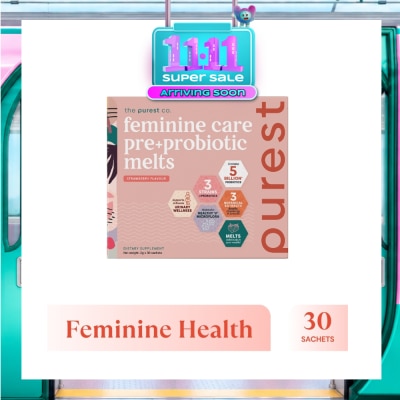 THE PUREST CO Feminine Care Pre+Probiotic Melts Strawberry Dietary Supplement Sachet (For Feminine Health Balance & Urinary Tract Health Support) 30s image