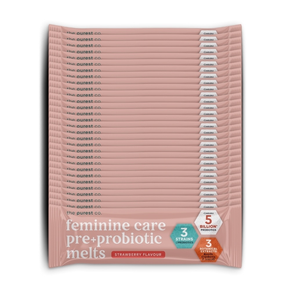 Feminine Care Pre+Probiotic Melts Strawberry Dietary Supplement Sachet (For Feminine Health Balance & Urinary Tract Health Support) 30s