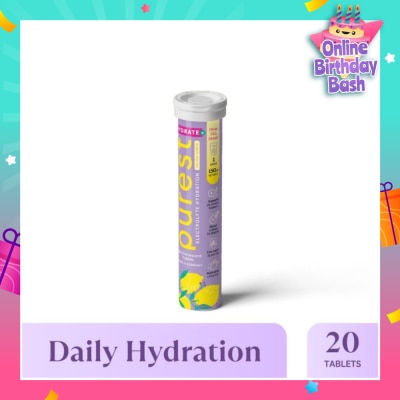 THE PUREST CO Electrolyte Hydration Salted Lemon Tablet (For Daily Hydration & Muscle Function Support) 20s