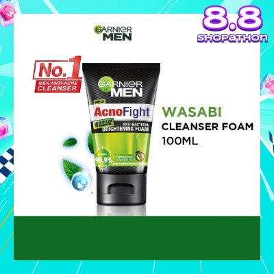 GARNIER MEN Acno Fight Wasabi Brightening Foam  (Anti-Bacteria) 100ml