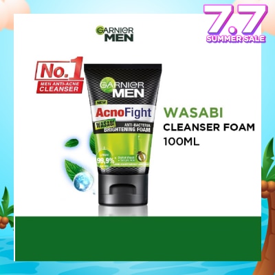 GARNIER MEN Acno Fight Wasabi Brightening Foam  (Anti-Bacteria) 100ml