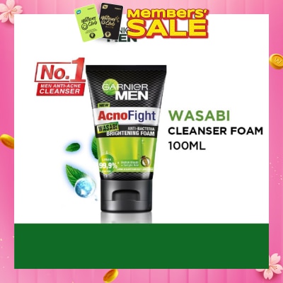 GARNIER MEN Acno Fight Wasabi Brightening Foam  (Anti-Bacteria) 100ml