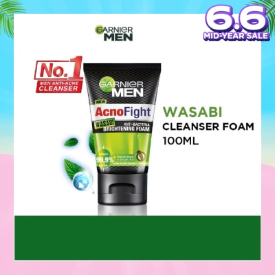 GARNIER MEN Acno Fight Wasabi Brightening Foam  (Anti-Bacteria) 100ml