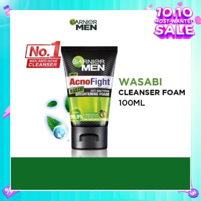GARNIER MEN Acno Fight Wasabi Brightening Foam  (Anti-Bacteria) 100ml