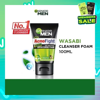 GARNIER MEN Acno Fight Wasabi Brightening Foam  (Anti-Bacteria) 100ml