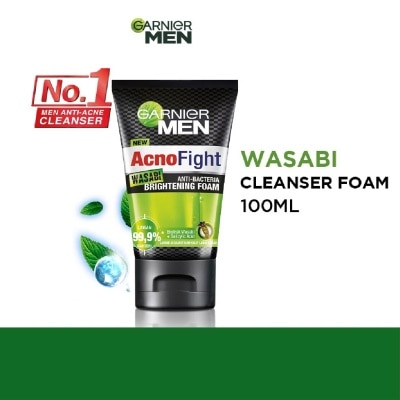 GARNIER MEN Acno Fight Wasabi Brightening Foam  (Anti-Bacteria) 100ml