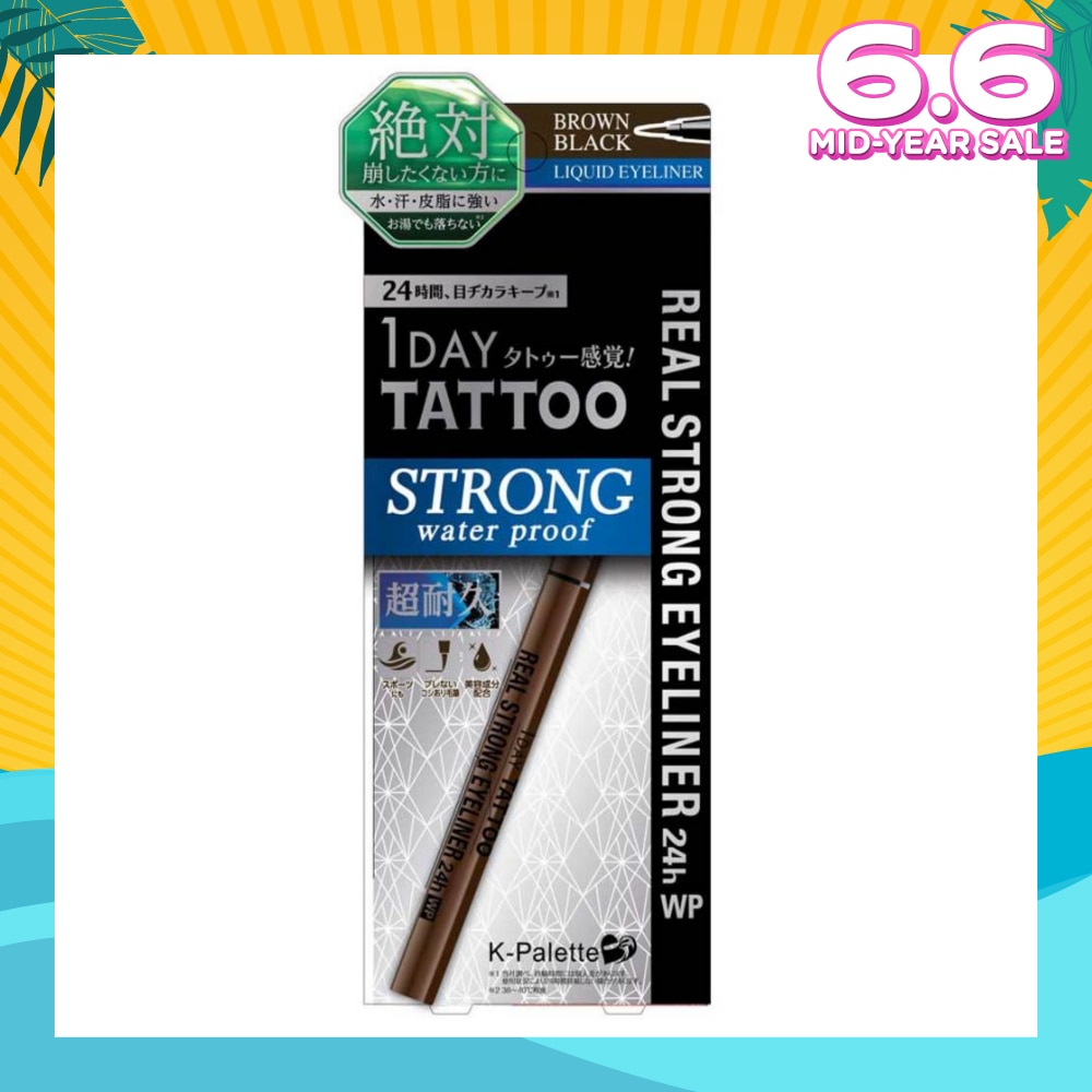 K-PALETTE 1 Day Tattoo Real Strong 24H Eyeliner Waterproof Brown Black