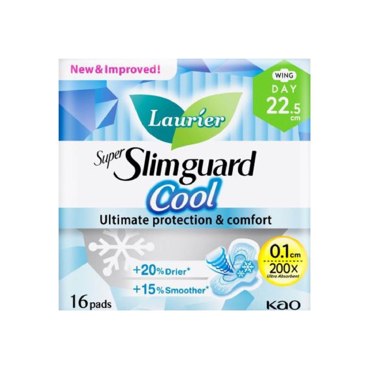 Super Slimguard Cool Day Wing Sanitary Pad 22.5cm 16s