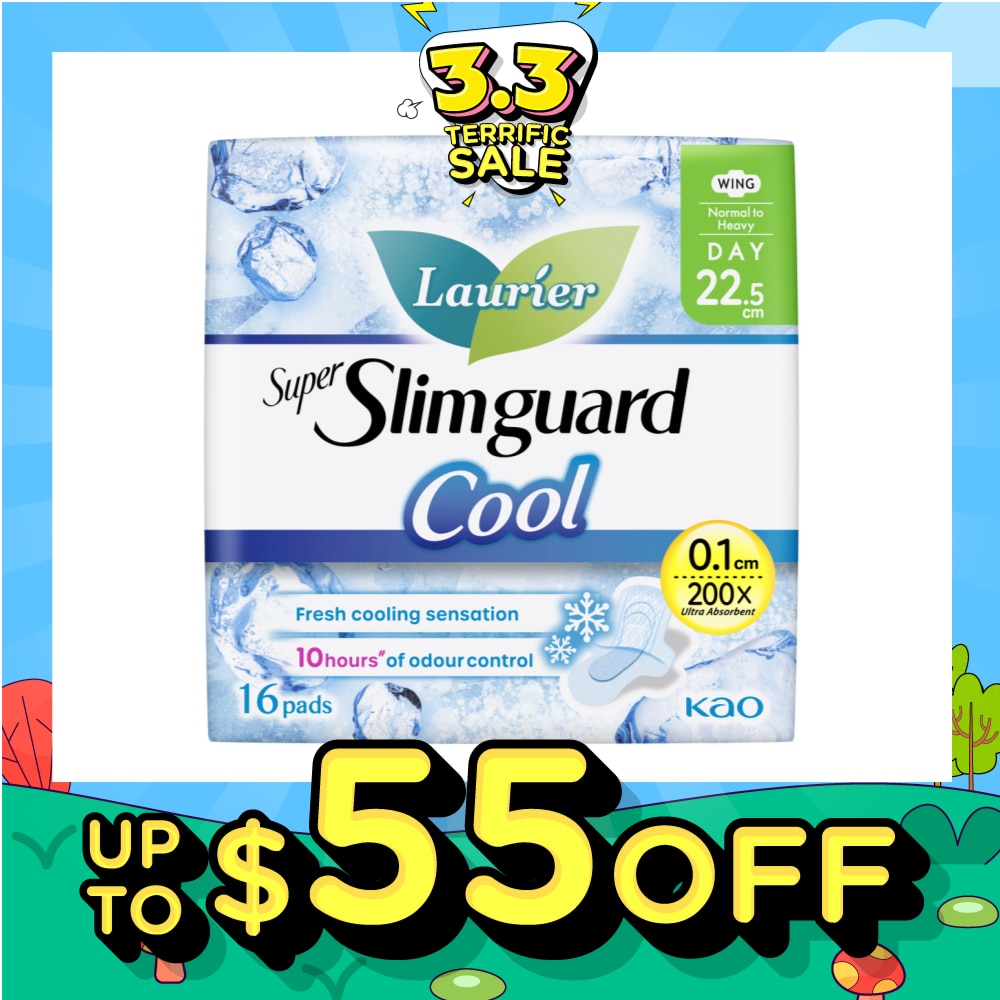 Super Slimguard Cool Day Wing Sanitary Pad 22.5cm 16s