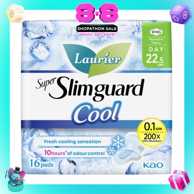 LAURIER - Super Slimguard Cool Day Wing Sanitary Pad 22.5cm 16s