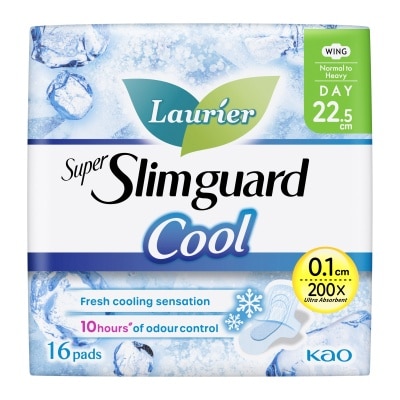 LAURIER Super Slimguard Cool Day Wing Sanitary Pad 22.5cm 16s