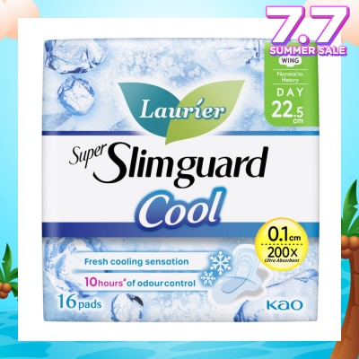 LAURIER Super Slimguard Cool Day Wing Sanitary Pad 22.5cm 16s