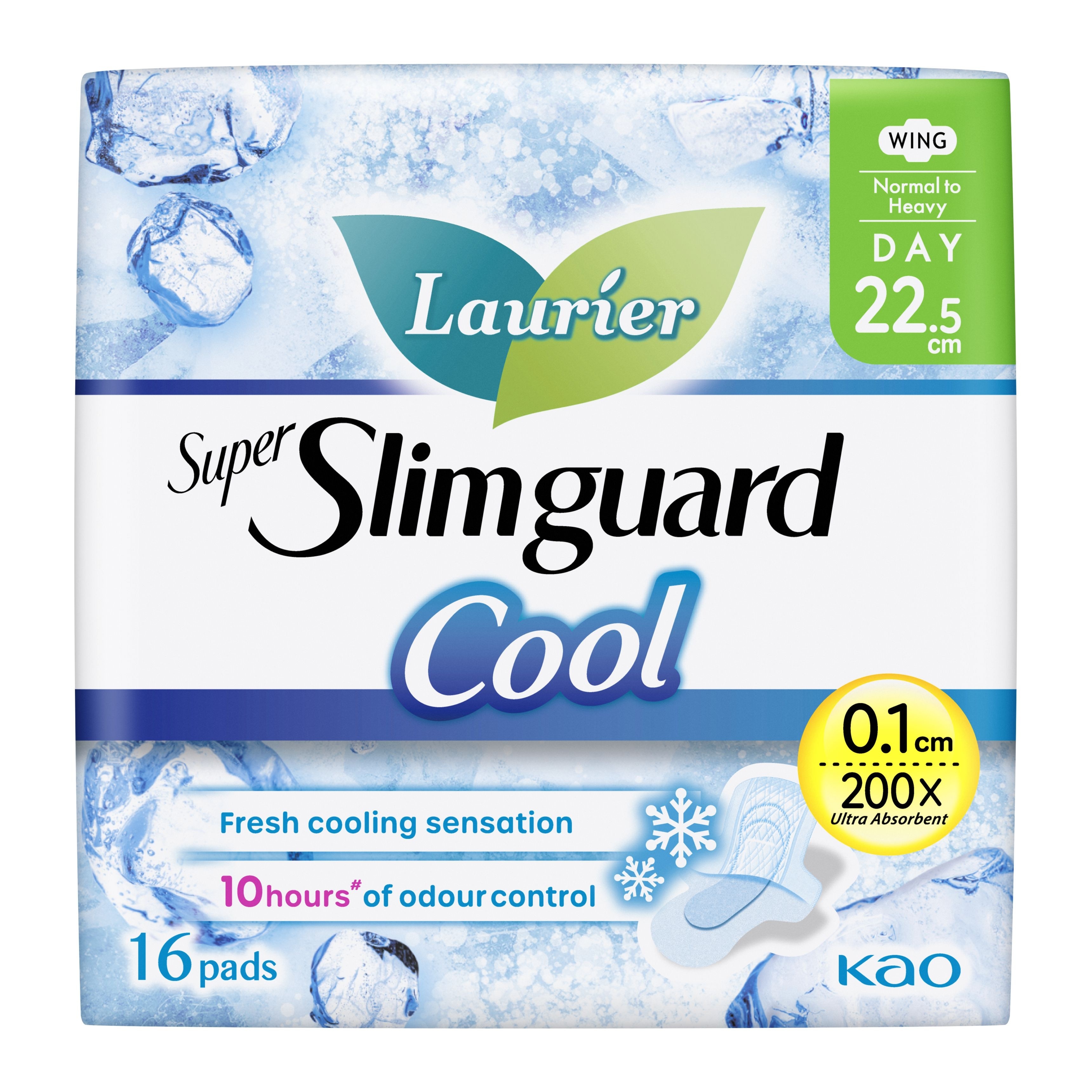 Super Slimguard Cool Day Wing Sanitary Pad 22.5cm 16s