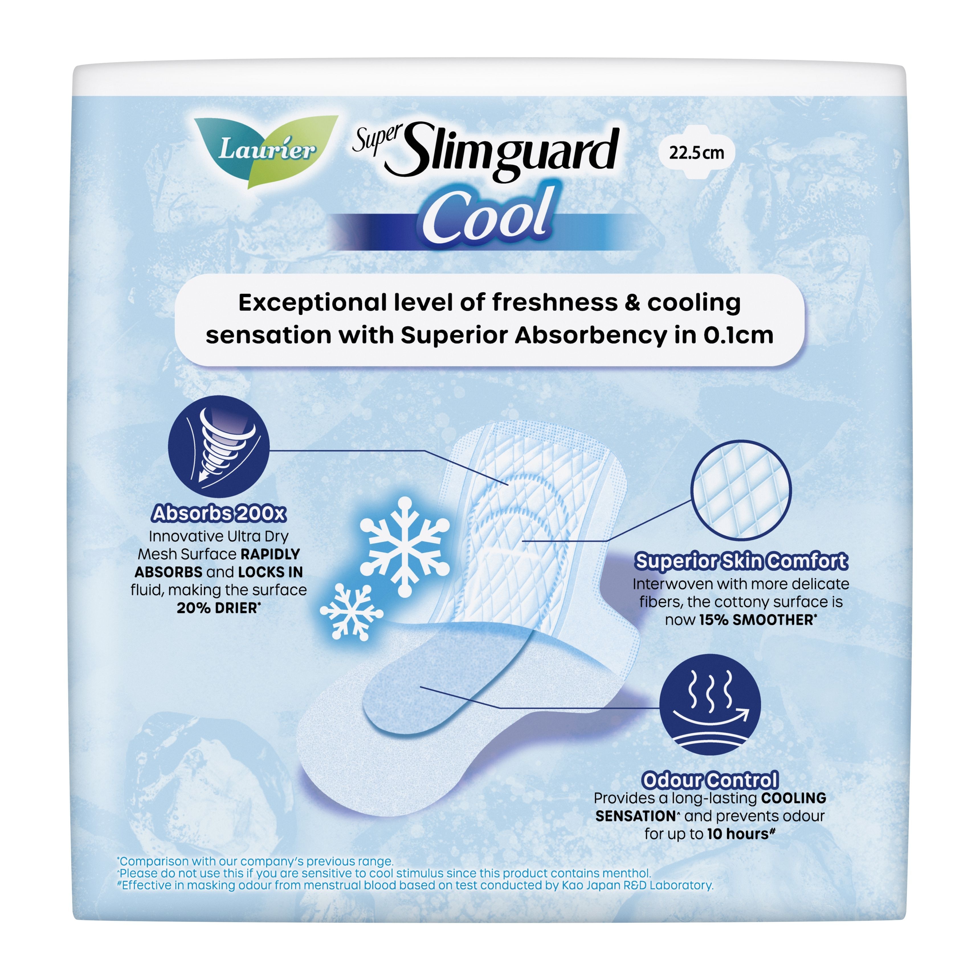 Super Slimguard Cool Day Wing Sanitary Pad 22.5cm 16s