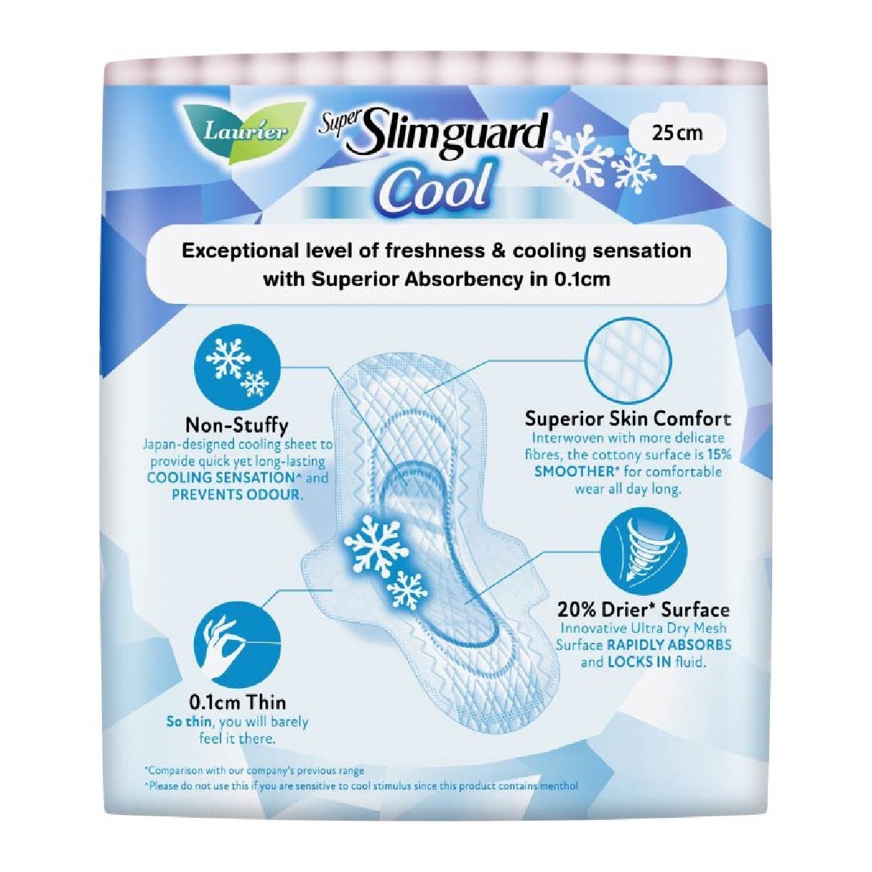 Super Slimguard Cool Day Wing Sanitary Pad 25cm 14s