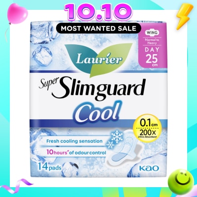 LAURIER Super Slimguard Cool Day Wing Sanitary Pad 25cm 14s image