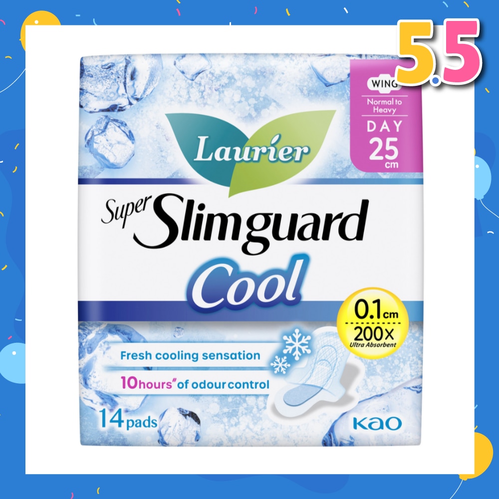 Super Slimguard Cool Day Wing Sanitary Pad 25cm 14s