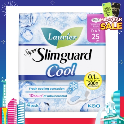 LAURIER Super Slimguard Cool Day Wing Sanitary Pad 25cm 14s