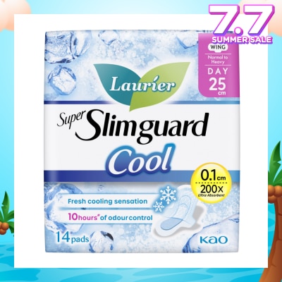 LAURIER Super Slimguard Cool Day Wing Sanitary Pad 25cm 14s