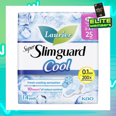 LAURIER Super Slimguard Cool Day Wing Sanitary Pad 25cm 14s