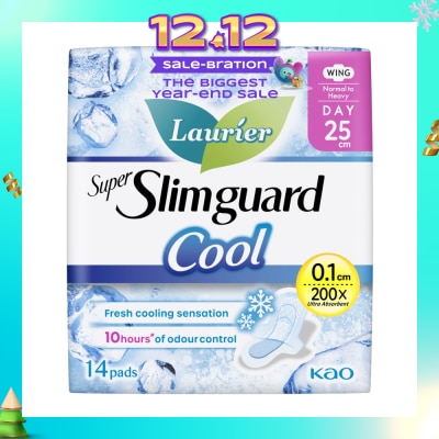 LAURIER Super Slimguard Cool Day Wing Sanitary Pad 25cm 14s