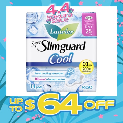 LAURIER - Super Slimguard Cool Day Wing Sanitary Pad 25cm 14s