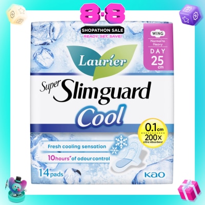 LAURIER - Super Slimguard Cool Day Wing Sanitary Pad 25cm 14s